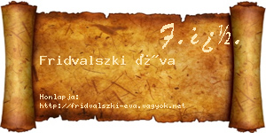 Fridvalszki Éva névjegykártya